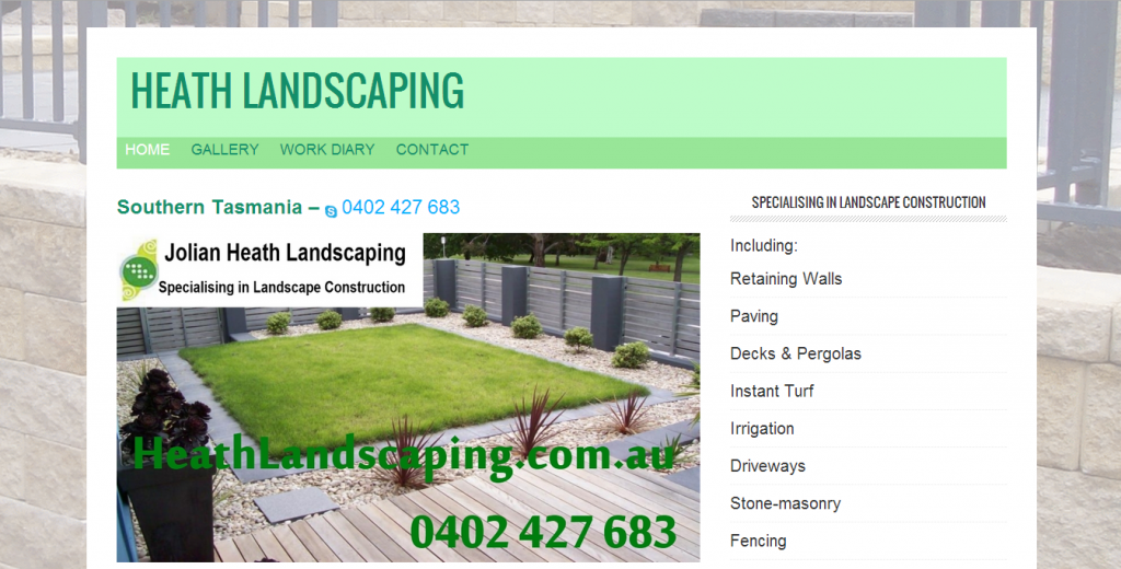 Heath Landscaping TimHeath.com.au Web Design